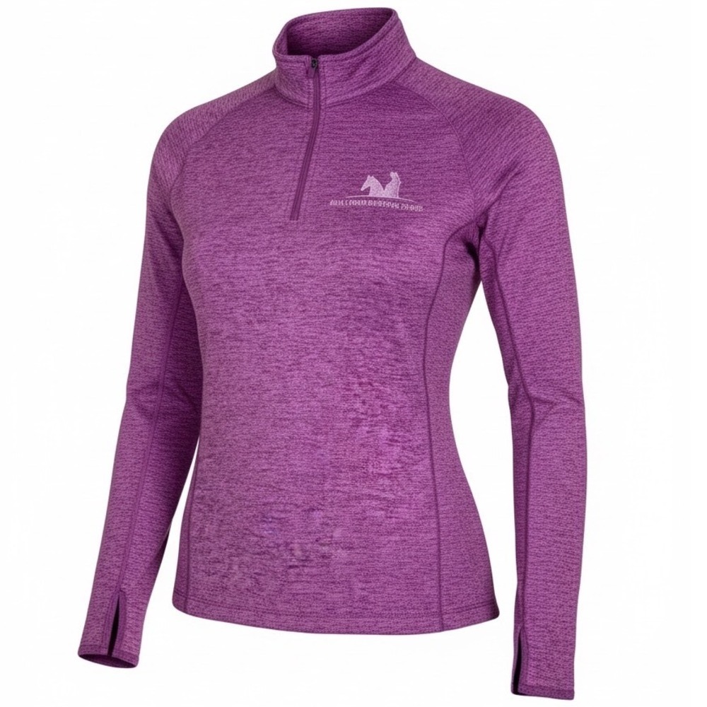Ouray Sportswear Womens Purple Space Dye 1/4 Zip Pullover Gros Ventre Ranch S